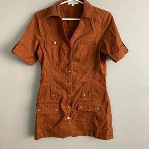 Pittarelli Design Burnt Orange Button Up Blouse XS